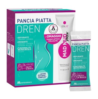 PANCIA PIATTA DREN FRUT 14BUST + OMAGGIO  fango attivo cellulite 