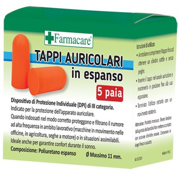 TAPPI AURICOLARI ESPANSO 5PAIA TAPPI AURICOLARI ESPANSO 5PAIA